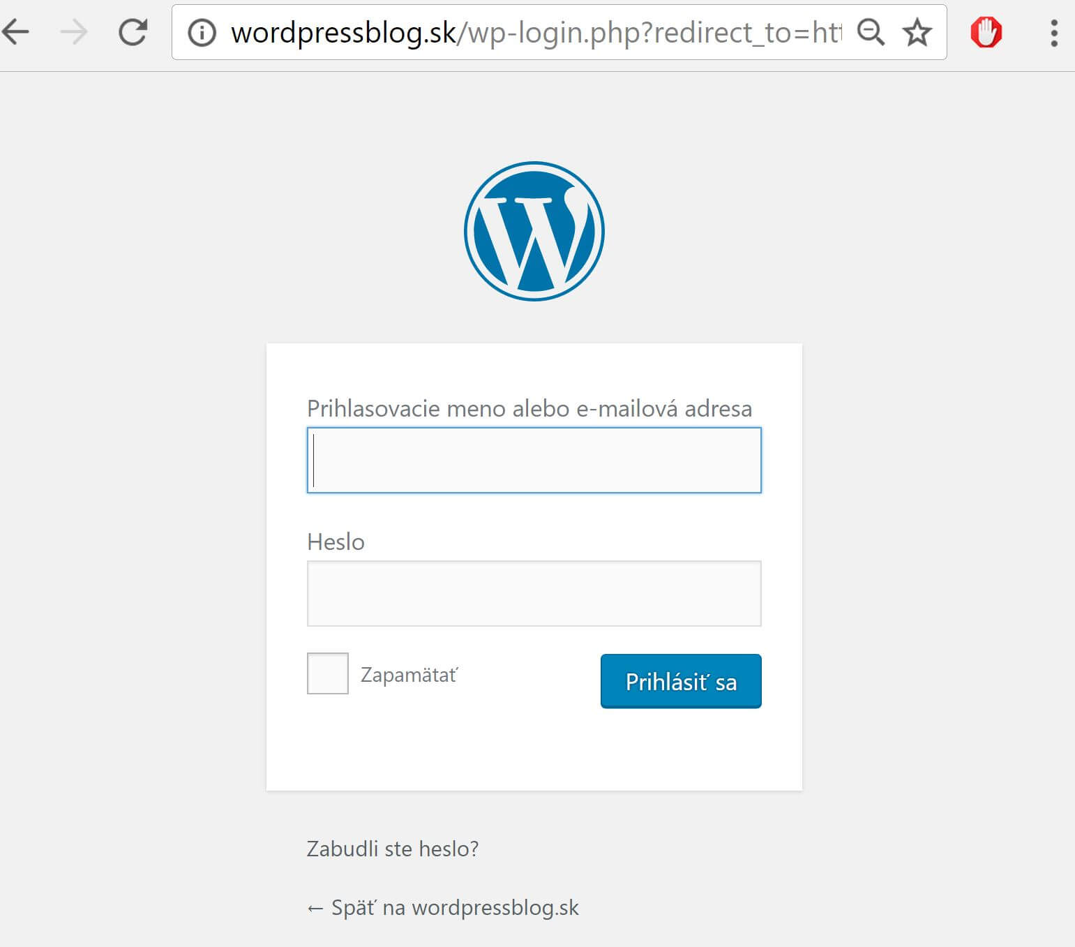 WordPress bejelentkezés