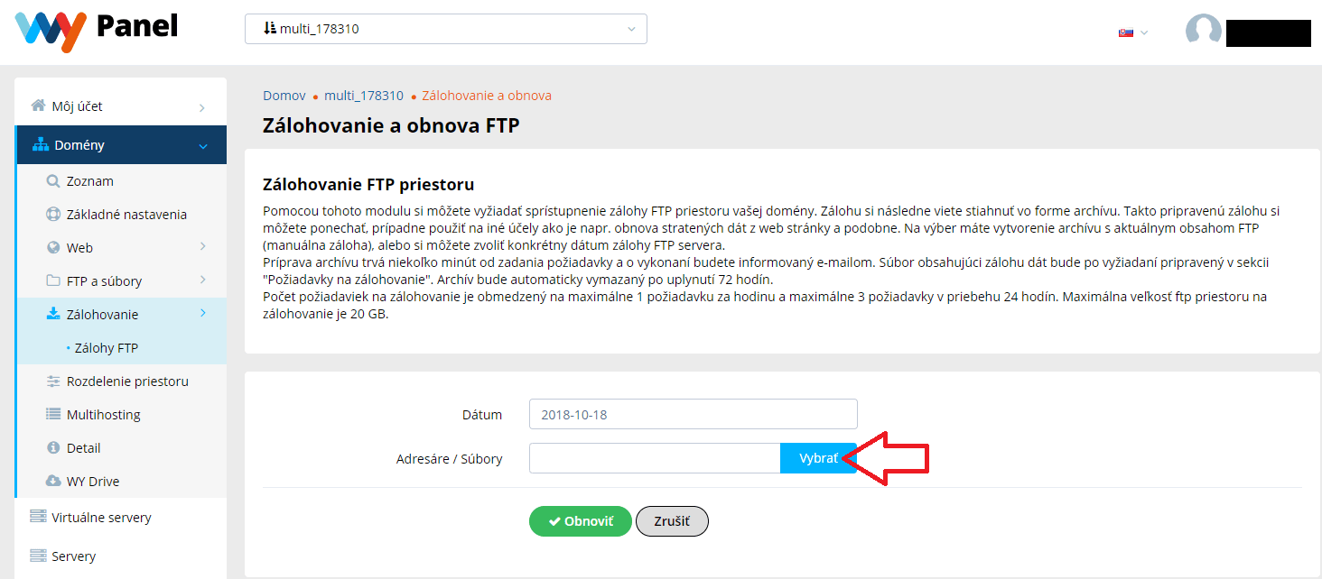 FTP helyreállítás