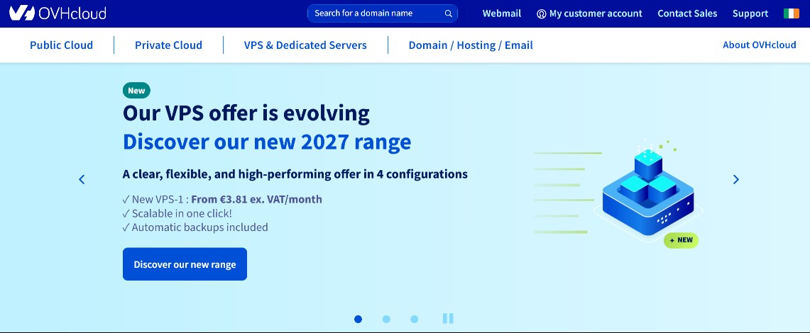 OVHcloud weboldal